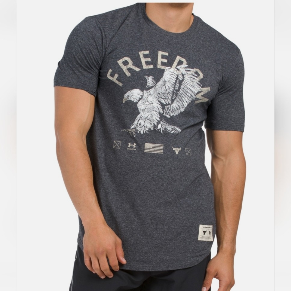 Freedom Under Armour TShirt Freedom Black Heather Brand New